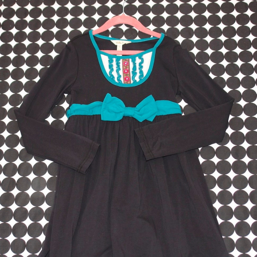 SOLD!!!!!!!!!!!!!!!!!!!!!!!!!!!!Matilda Jane Dark Blue/Black Teal Tuxedo Dress 8
